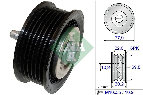 Deflection/Guide Pulley, V-ribbed belt